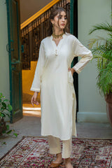 Tng By Md Solid Co Ords Collection-Mizaaj Off White