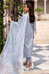 La Flora By Esra Stitched 3 Piece Emb Cambric Collection-LF-24-06