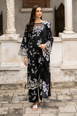 La Flora By Esra Stitched 3 Piece Emb Cambric Collection-LF-24-07