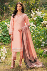 Lamhay by Panache Apparel Stitched Luxury Lawn Collection-Lush Peach