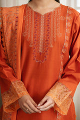 Spring Edit'25 By Mannat Clothing Stitched Collection-Rust