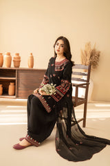 Tiraz Stitched 3 Piece Summer Suit-Gul