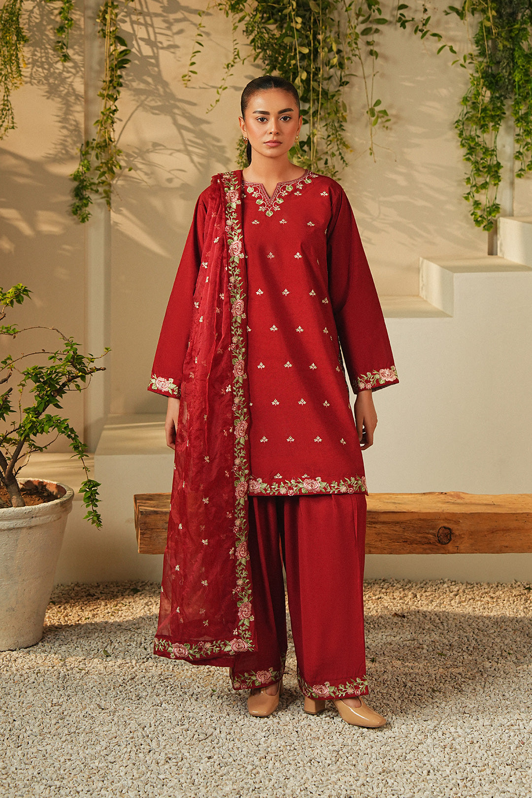 Summer Sky By Mannat Clothing Stitched Collection-Rose