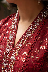 Rang Nirala By Manahils Stitched 3 Piece Formals Collection'2025-K-151-MAROON