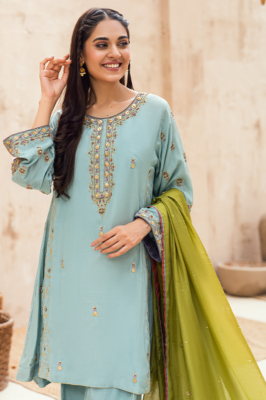 Luxe Edit By Zaaviay Stitched Insiya (Three Piece)