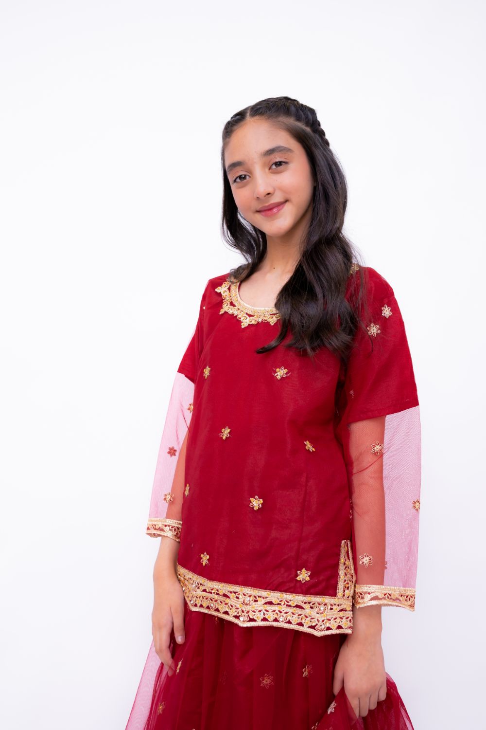 Khayat Stitched 3 Piece Formals Kids Collection'2025-SCARLET - 3 PIECE