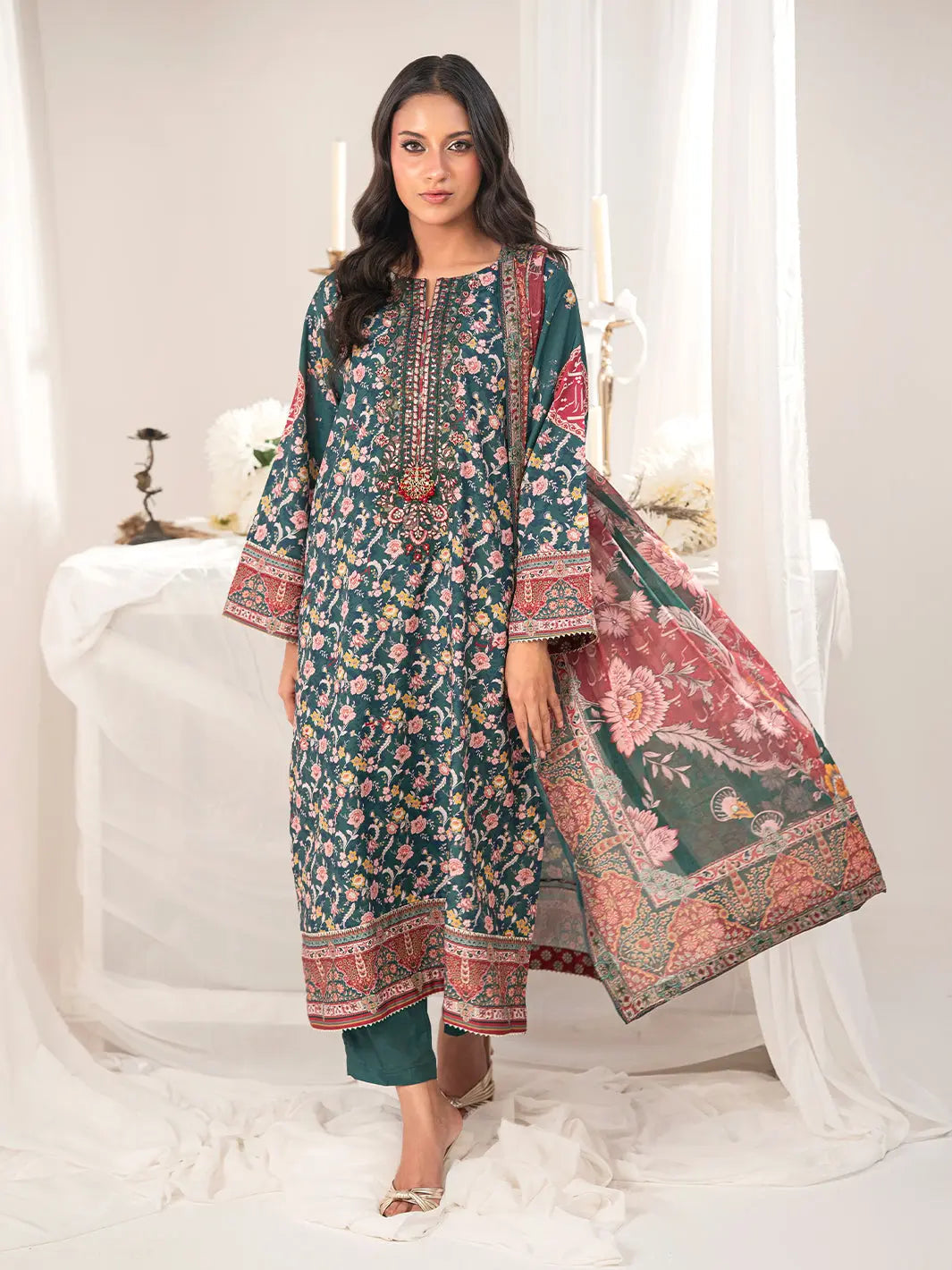 Umeed | 3 Piece | Embroidered | Green Tngmdstore