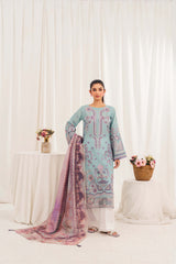 Aayra Stitched Summer Collection'2025-AY684 - Zephyr Blue 3Pc
