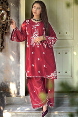 Ayra Stitched 3 Piece Emb Lawn Suit-LL009SP1-Red
