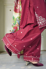 Ayra Stitched 3 Piece Emb Lawn Suit-LL009SP1-Red