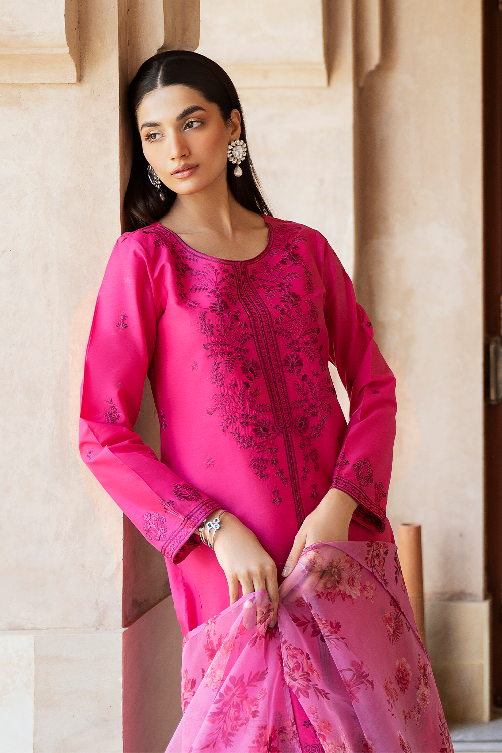 Esra Stitched 3 Piece Exclusive Silk Lawn Collection-OE-24-02