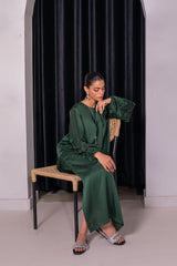 Kross Kulture Stitched Royal Silk Emb Charmeuse Silk  Shirt