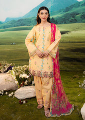 Meerak Stitched 3 Piece Emb Lawn Suit-Freesia