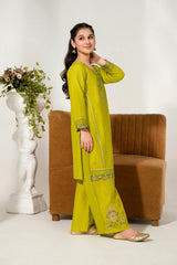 Khayat Stitched 2 Piece Emb Cotton Lawn Suit-Peridot