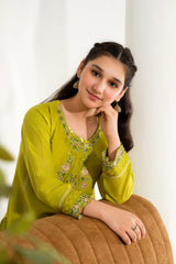 Khayat Stitched 2 Piece Emb Cotton Lawn Suit-Peridot