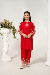 Khayat Stitched 2 Piece Emb Cotton Lawn Summer Suit-Redco-2oc