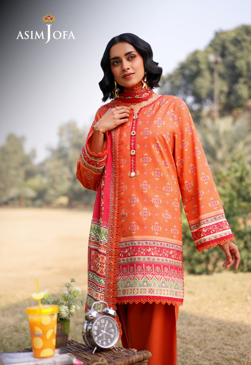 Asim Jofa Prints Unstitched Drop 1 Ajuub-08 Printed Lawn 3 Pcs