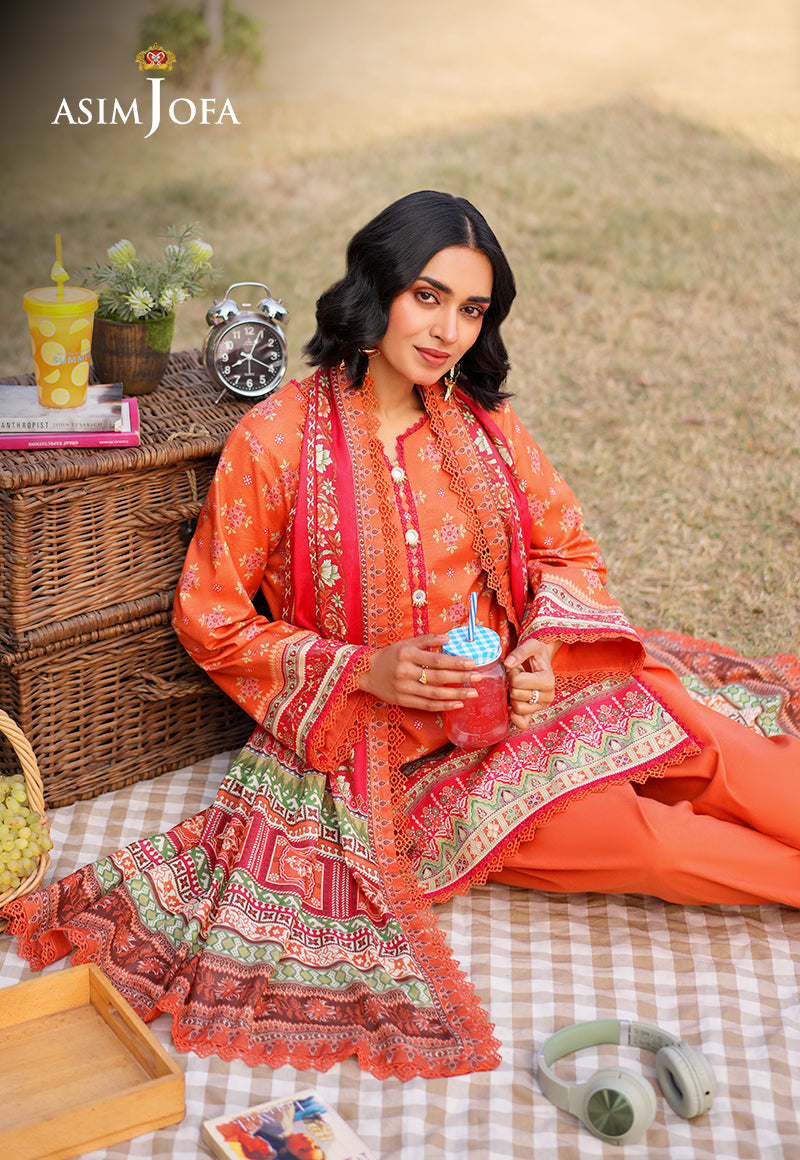Asim Jofa Prints Unstitched Drop 1 Ajuub-08 Printed Lawn 3 Pcs