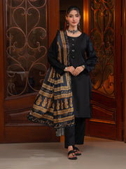 Tng By Md Stole Collection-Ajrak Batik Stole | Gold & Black