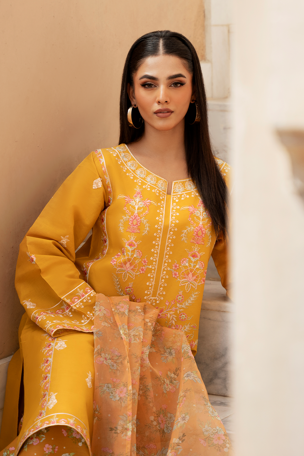 Esra Stitched 3 Piece Exclusive Silk Lawn Collection-OE-24-06