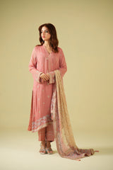 Satrang By Zouj Unstitched 3 Piece Formals Collection'2025-Petal Peach