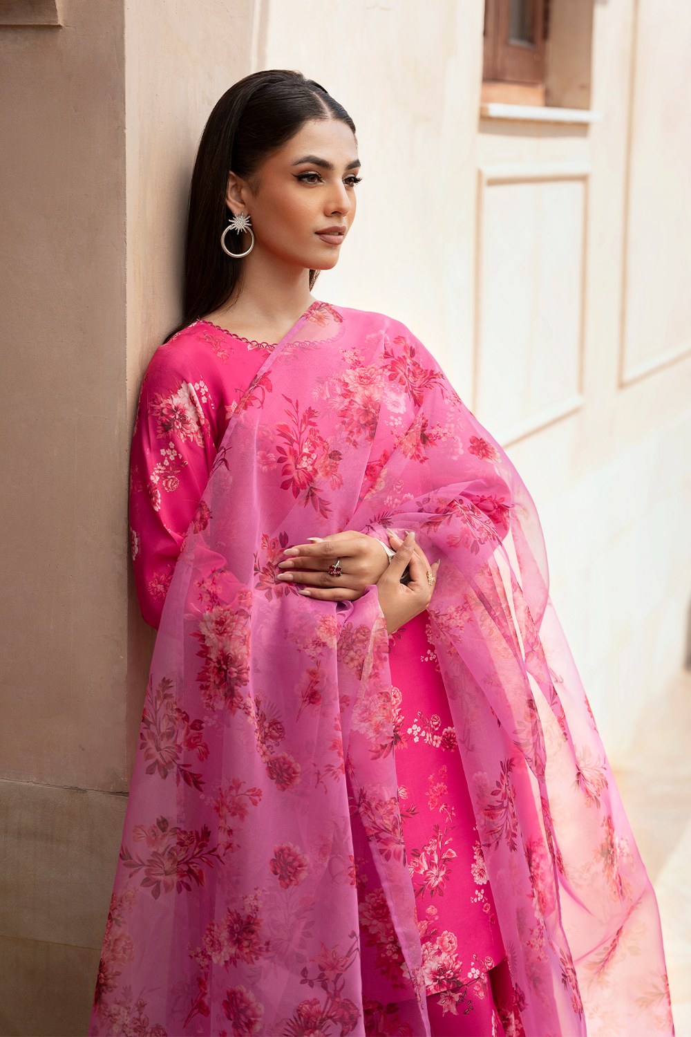 Esra Stitched 3 Piece Exclusive Silk Lawn Collection-OE-24-07