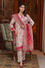 Tng By Md Stitched Collection-Noor Stitched 3 Pc (Beige)