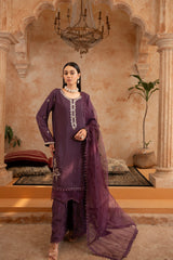 Shehr R Husn By Manahils Stitched 3 Piece-186-PURPLE