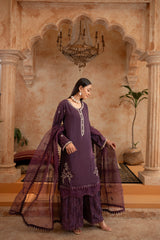 Shehr R Husn By Manahils Stitched 3 Piece-186-PURPLE