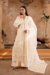 Shehr R Husn By Manahils Stitched 3 Piece-181-OFF WHITE