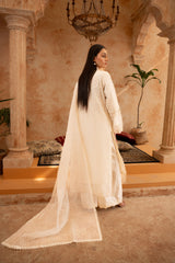 Shehr R Husn By Manahils Stitched 3 Piece-181-OFF WHITE