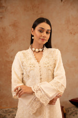 Shehr R Husn By Manahils Stitched 3 Piece-181-OFF WHITE