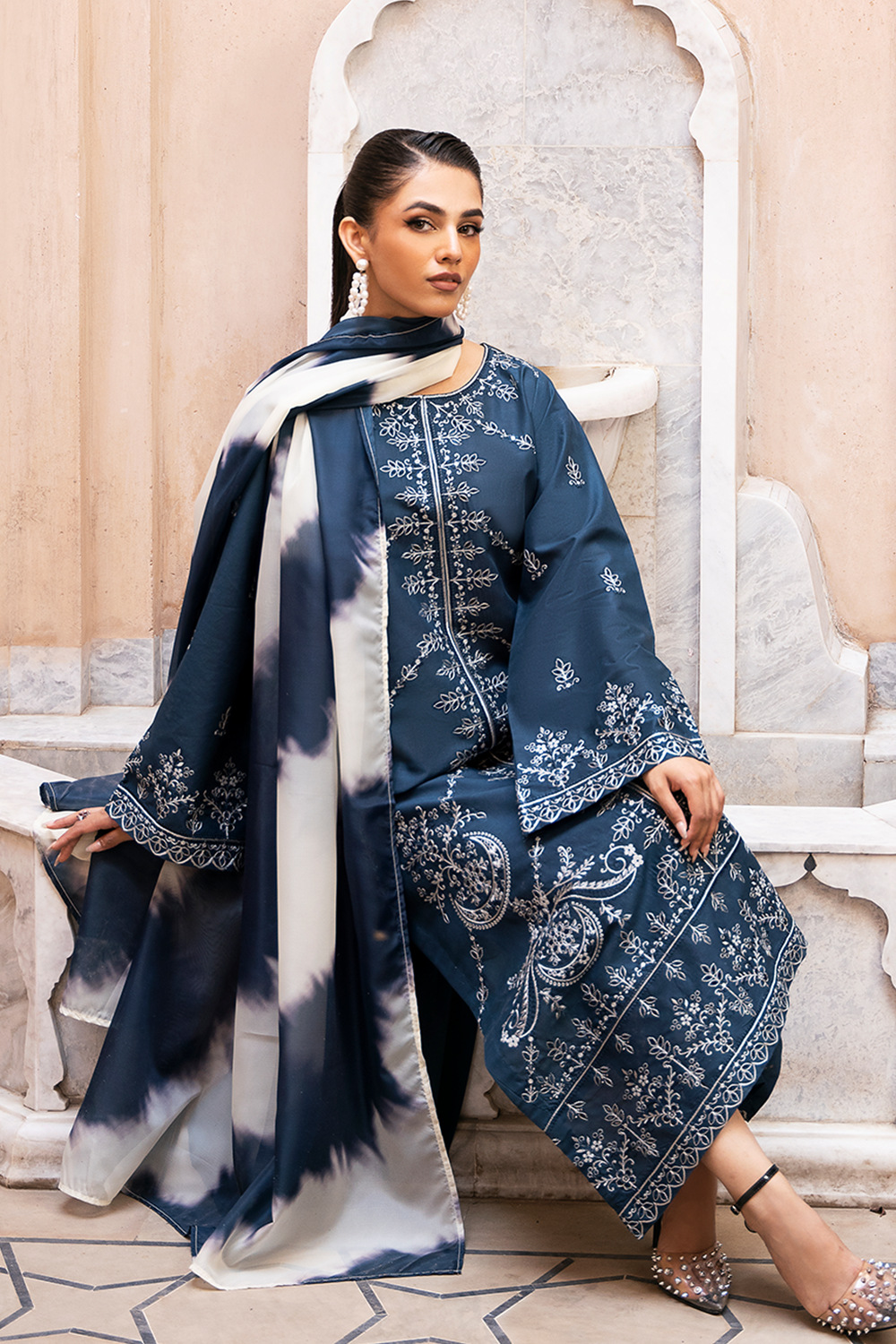 Mizaj By Esra Stitched 3 Piece Luxury Lawn Collection-LX-24-12