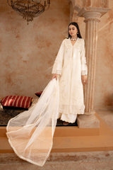 Shehr R Husn By Manahils Stitched 3 Piece-181-OFF WHITE