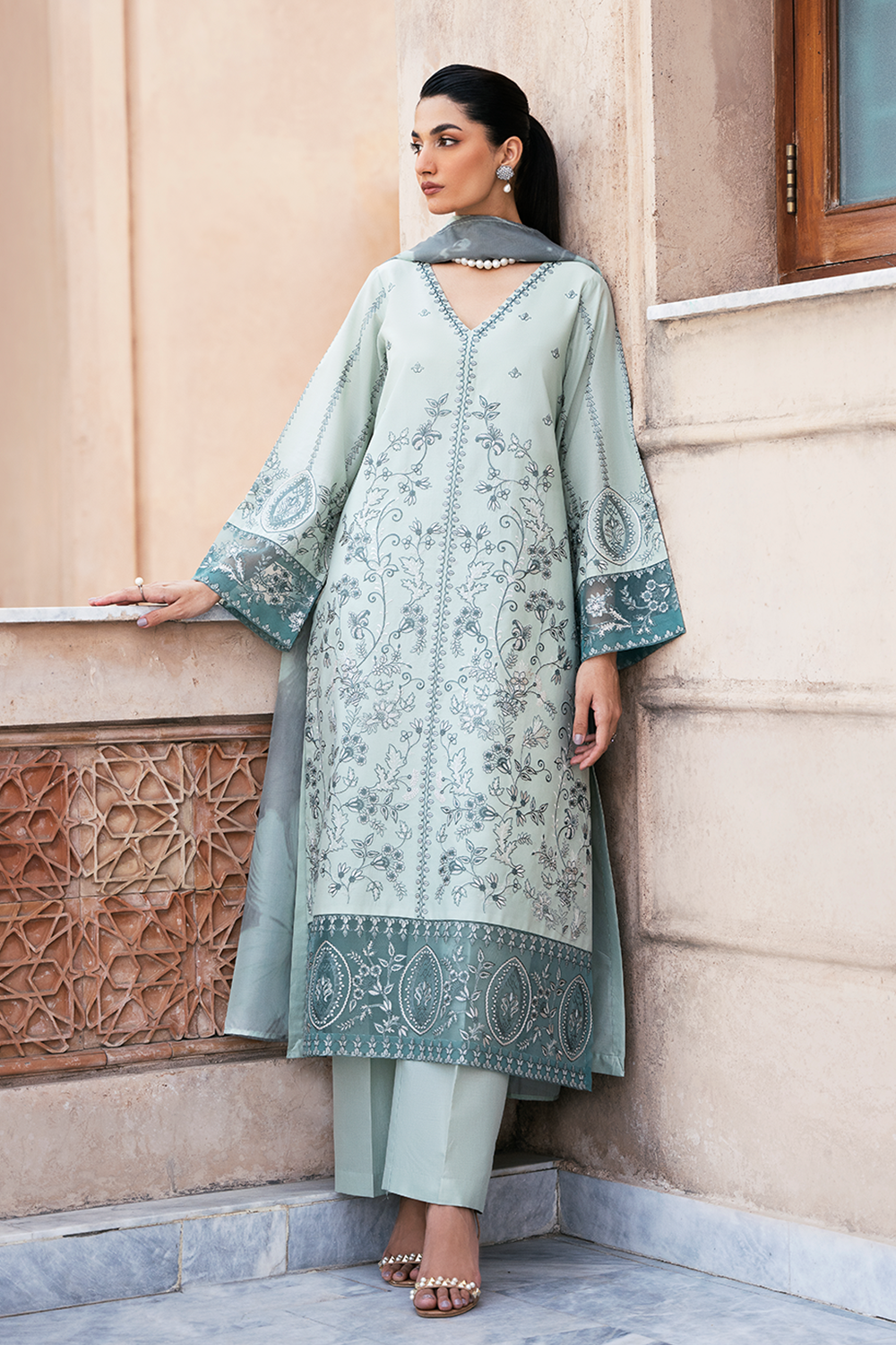 Mizaj By Esra Stitched 3 Piece Luxury Lawn Collection-LX-24-16