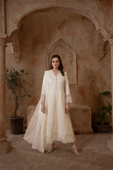 Saffiya By Manahils Stitched 3 Piece-K-113-OFF WHITE