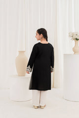 Khayat Stitched 2 Piece Emb Cotton Lawn Summer Suit-Black Contrast-KHA-K-BC