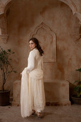 Saffiya By Manahils Stitched 3 Piece-K-113-OFF WHITE