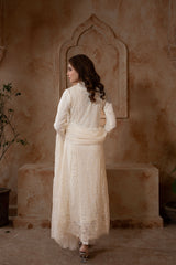 Saffiya By Manahils Stitched 3 Piece-K-113-OFF WHITE