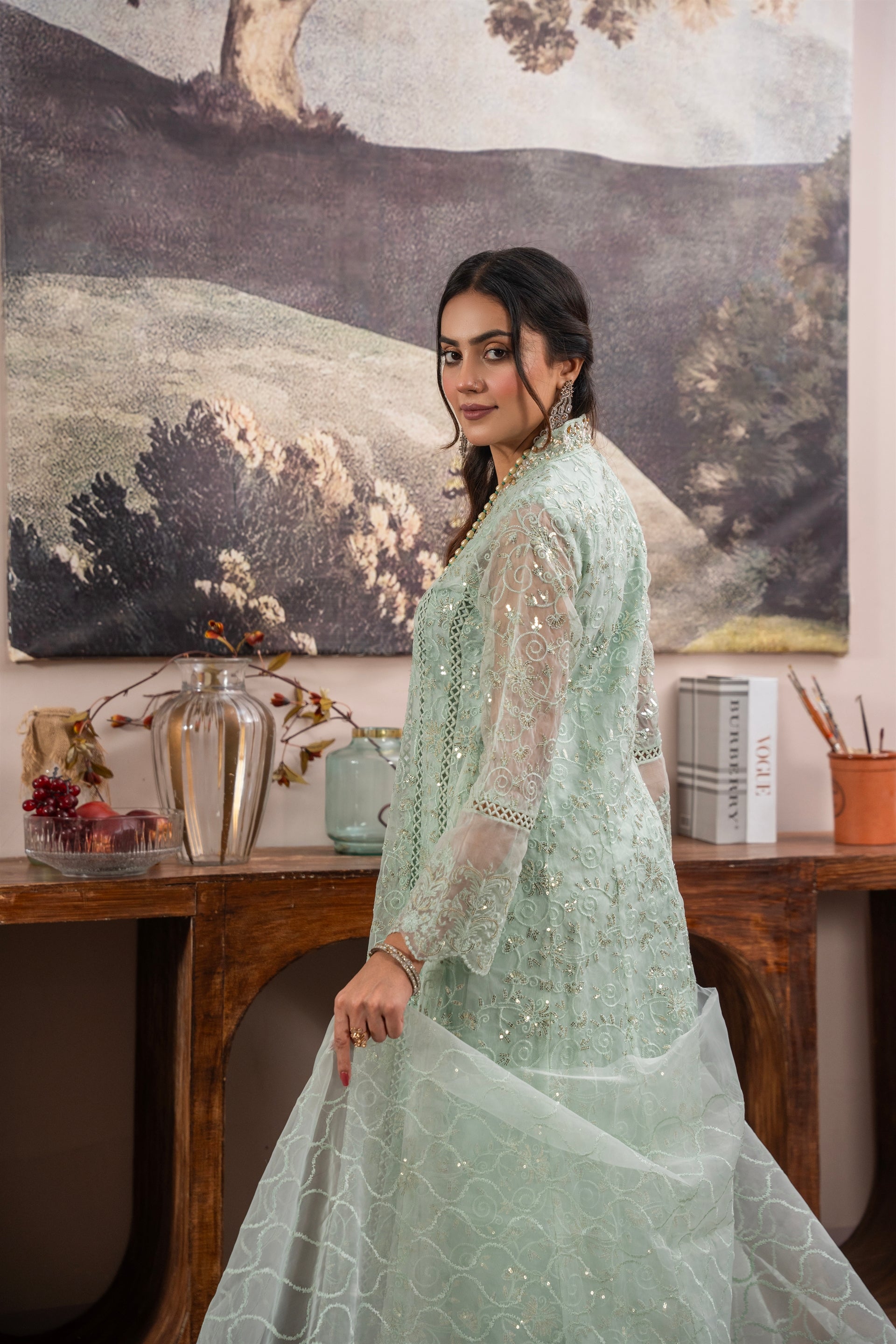 Rang Nirala By Manahils Stitched 3 Piece Formals Collection'2025-K-151-MINT GREEN