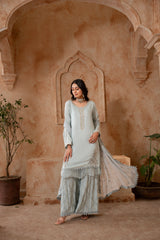 Shehr R Husn By Manahils Stitched 3 Piece-186-GREY