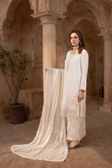 Shehr R Husn By Manahils Stitched 3 Piece-186-OFF WHITE