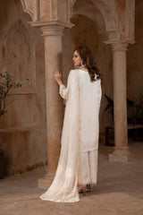 Shehr R Husn By Manahils Stitched 3 Piece-186-OFF WHITE