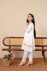 Khayat Stitched 2 Piece Emb Cotton Lawn Summer Suit-2-pc Off white