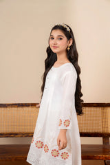 Khayat Stitched 2 Piece Emb Cotton Lawn Summer Suit-2-pc Off white