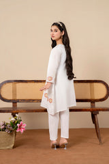 Khayat Stitched 2 Piece Emb Cotton Lawn Summer Suit-2-pc Off white