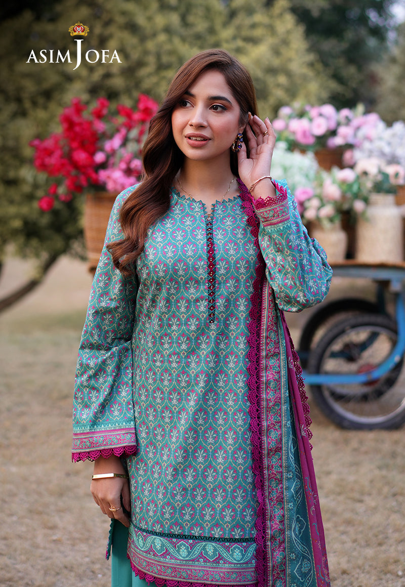 Asim Jofa Prints Unstitched Drop 1 Ajuub-17 Printed Lawn 3 Pcs