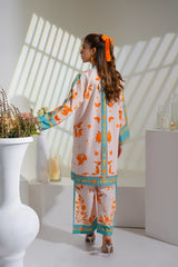 Dhaga Luxury Revival Stitched 2 Piece Summer Suit-Celestial