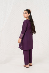Khayat Stitched 2 Piece Emb Cotton Lawn Summer Suit-2-pc Purple
