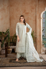 Shehr R Husn By Manahils Stitched 3 Piece-182-PASTEL GREEN